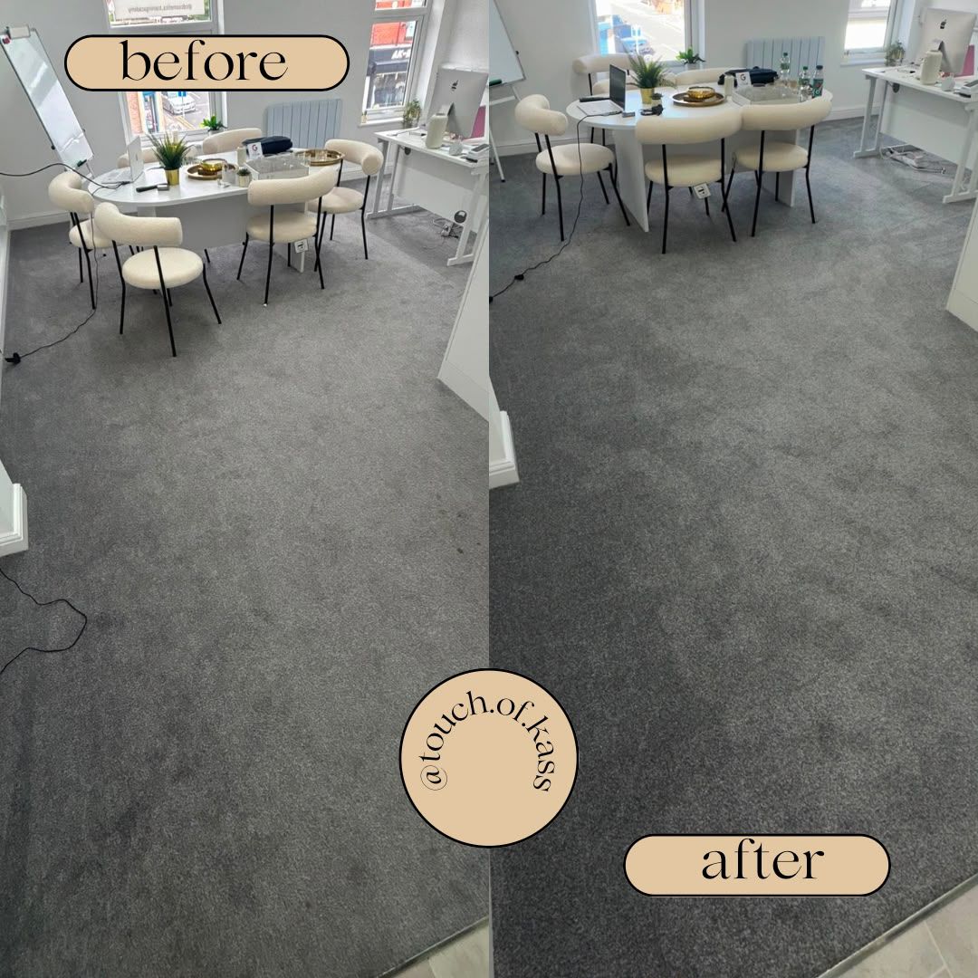 Office carpet before and after cleaning