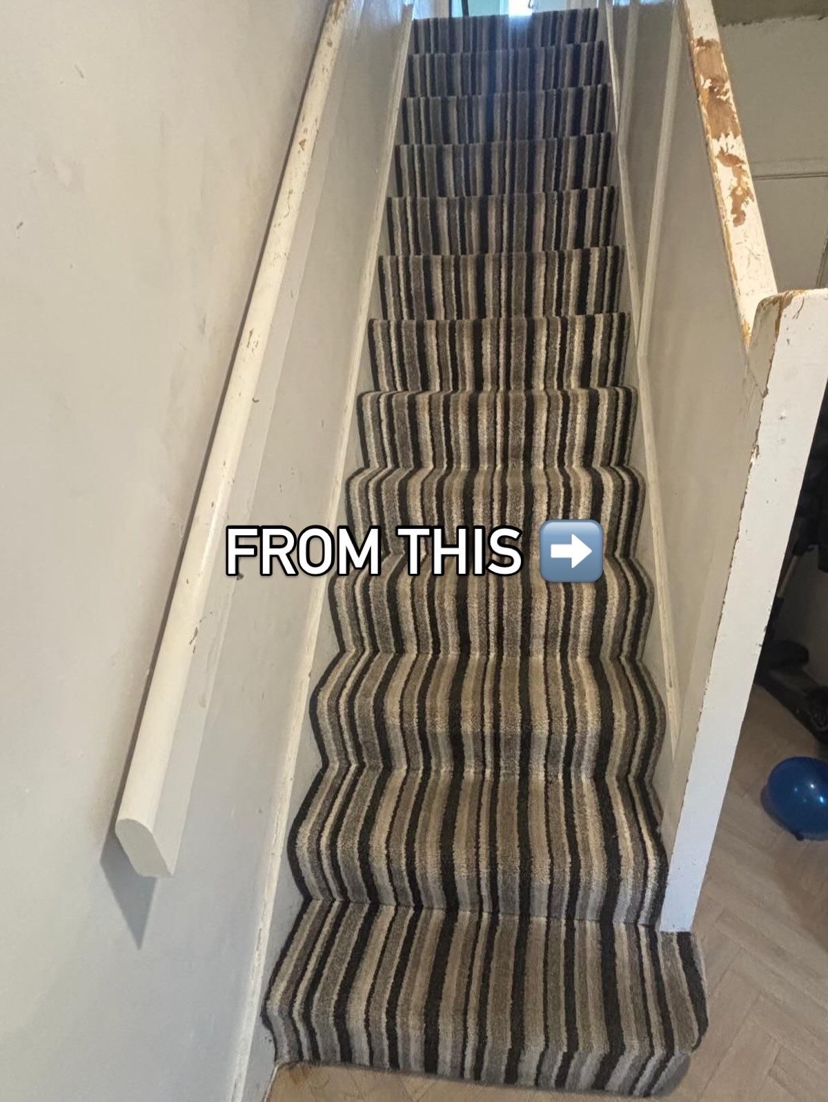 Stair runner, before before and after