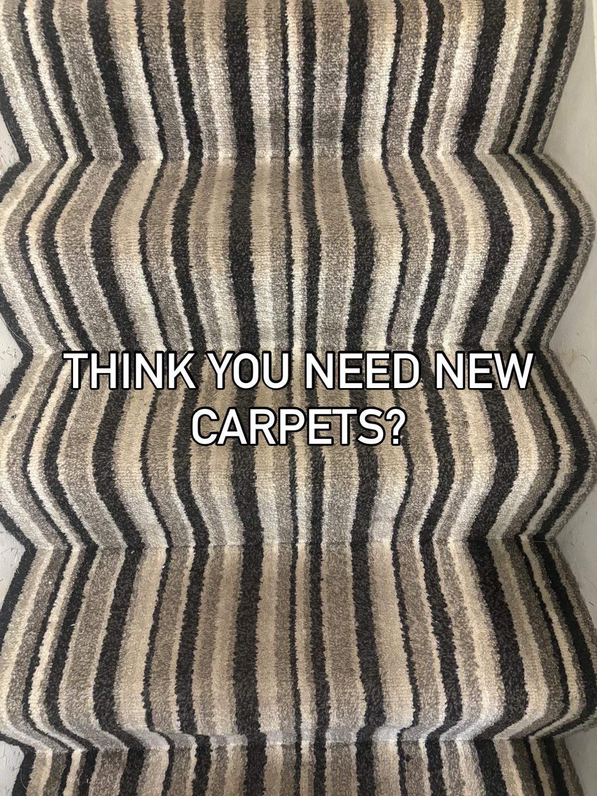 Striped stair carpet, before before and after