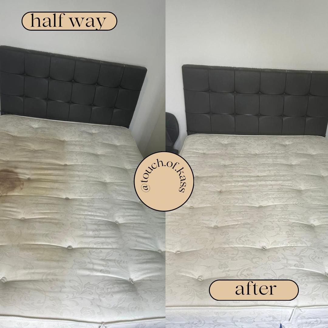 Mattress stain treatment before and after